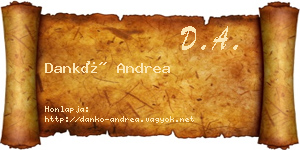 Dankó Andrea névjegykártya